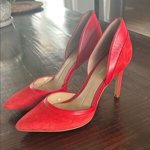 Gianni Bini Vibrant Red Suede Women's Heels 7.5 m